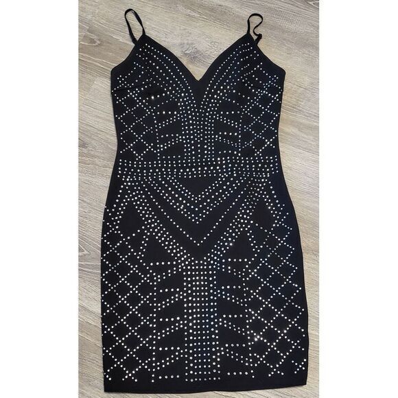 Papaya Womens Dress Black Size S Bedazzle Glitter Sequence Sheath Made In‎ USA - Picture 6 of 9